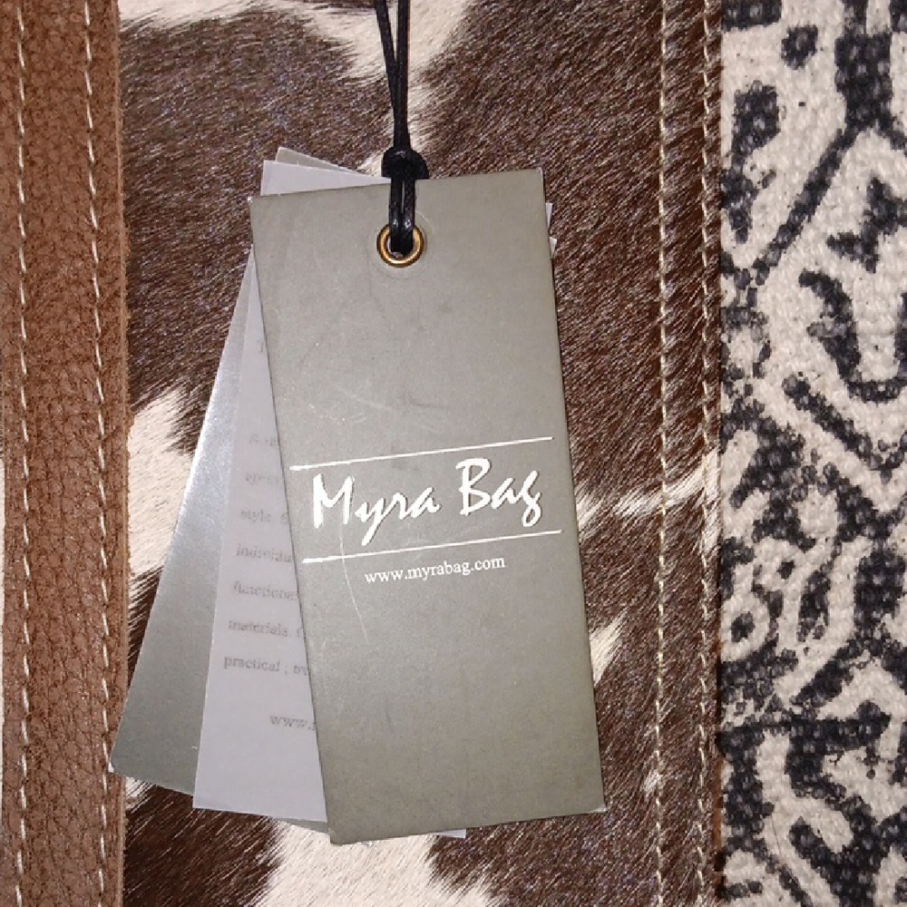 Myra Bag Brown and Cream Patterned Handbag